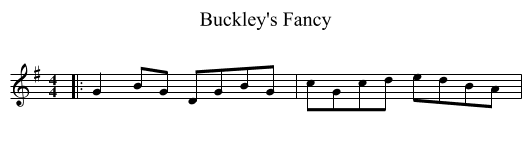 Buckley's Fancy - staff notation