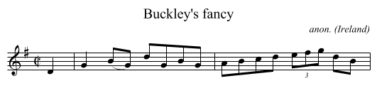 Buckley's fancy - staff notation