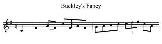 Buckley's Fancy - staff notation