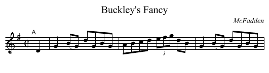 Buckley's Fancy - staff notation