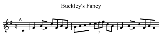 Buckley's Fancy - staff notation