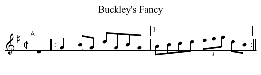 Buckley's Fancy - staff notation