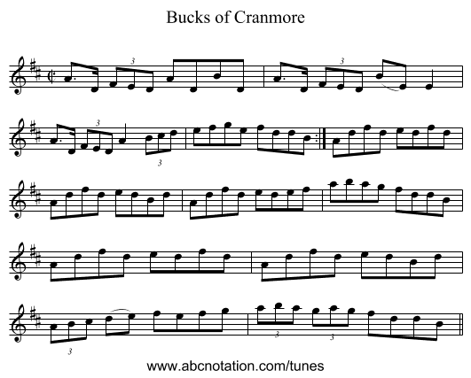 Bucks of Cranmore - staff notation