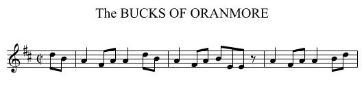 BUCKS OF ORANMORE, The - staff notation