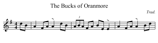 Bucks of Oranmore, The - staff notation