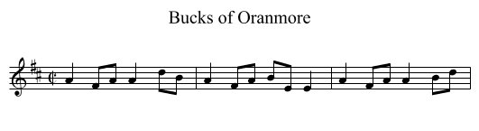 Bucks of Oranmore - staff notation