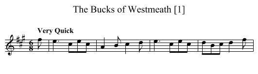 Bucks of Westmeath [1], The - staff notation