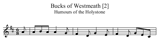 Bucks of Westmeath [2] - staff notation