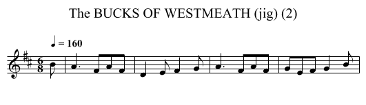BUCKS OF WESTMEATH (jig) (2), The - staff notation