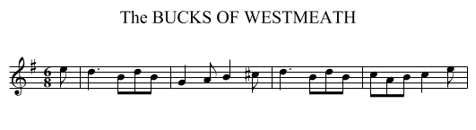 BUCKS OF WESTMEATH, The - staff notation