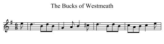 Bucks of Westmeath, The  - staff notation