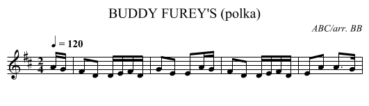 BUDDY FUREY'S (polka) - staff notation