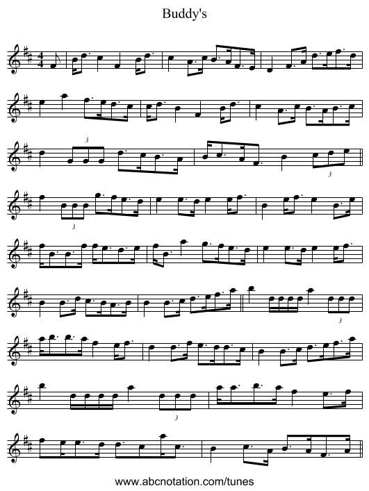 Buddy's - staff notation