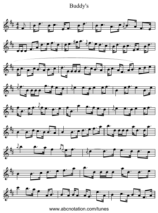 Buddy's - staff notation