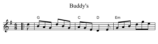 Buddy's - staff notation