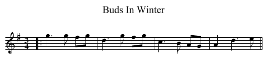 Buds In Winter - staff notation