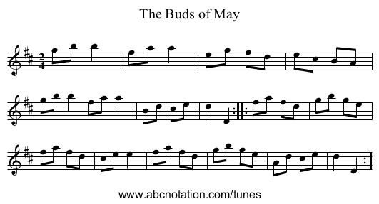 Buds of May, The - staff notation