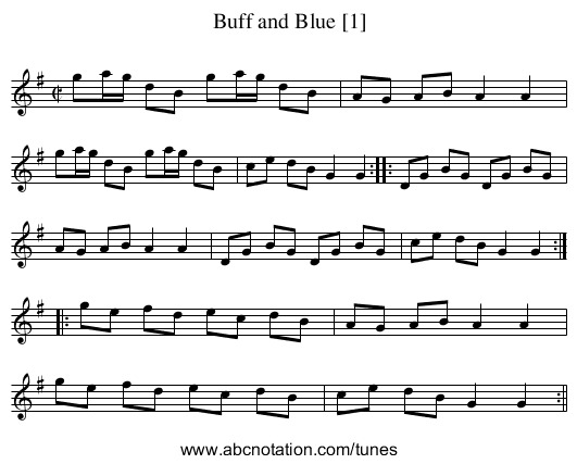 Buff and Blue [1] - staff notation