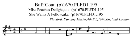 Buff Coat. (p)1670.PLFD1.195 - staff notation
