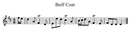 Buff Coat - staff notation