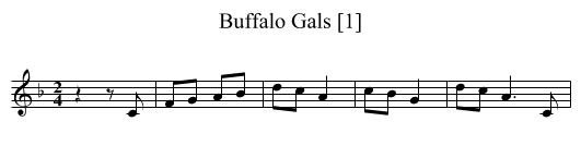 Buffalo Gals [1] - staff notation