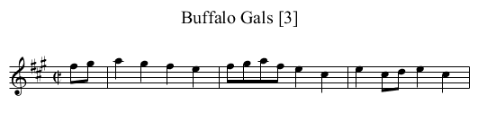 Buffalo Gals [3] - staff notation