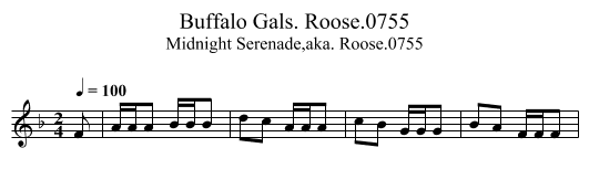 Buffalo Gals. Roose.0755 - staff notation