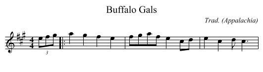 Buffalo Gals - staff notation