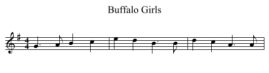 Buffalo Girls - staff notation