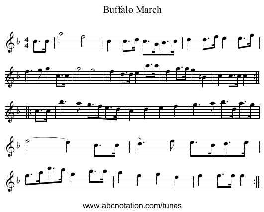 Buffalo March - staff notation