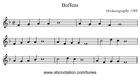Buffens - staff notation