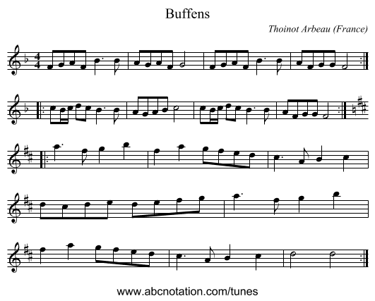 Buffens - staff notation