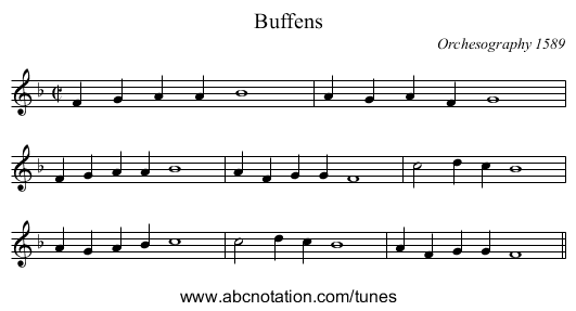 Buffens - staff notation