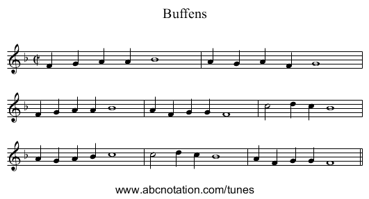 Buffens - staff notation
