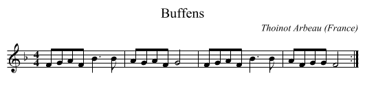 Buffens - staff notation