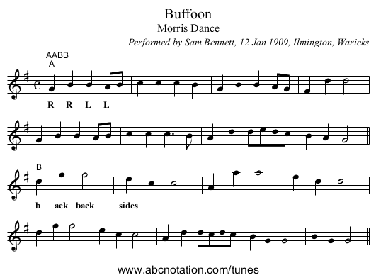 Buffoon - staff notation