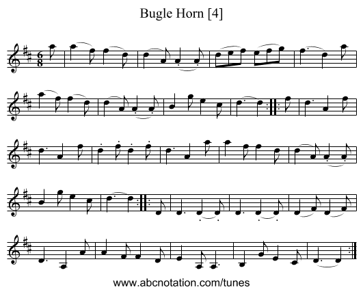 Bugle Horn [4] - staff notation