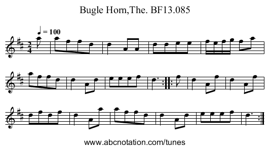 Bugle Horn,The. BF13.085 - staff notation