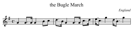 Bugle March, the  - staff notation
