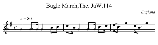 Bugle March,The. JaW.114 - staff notation