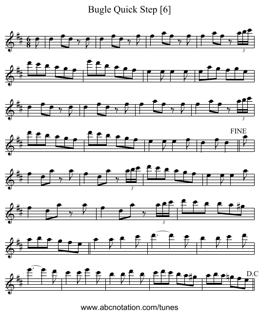 Bugle Quick Step [6] - staff notation