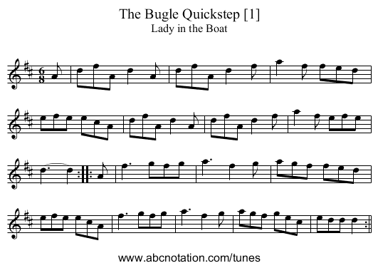 Bugle Quickstep [1], The - staff notation