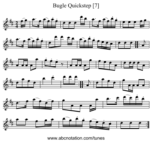 Bugle Quickstep [7] - staff notation