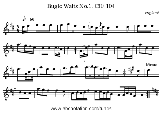 Bugle Waltz No.1. CJF.104 - staff notation