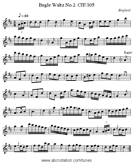 Bugle Waltz No.2. CJF.105 - staff notation