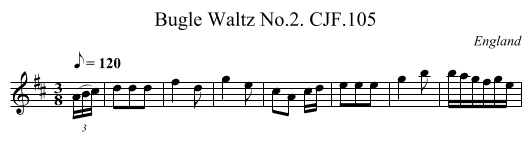 Bugle Waltz No.2. CJF.105 - staff notation