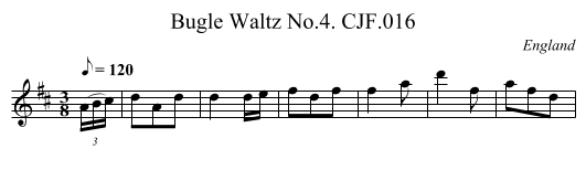 Bugle Waltz No.4. CJF.016 - staff notation