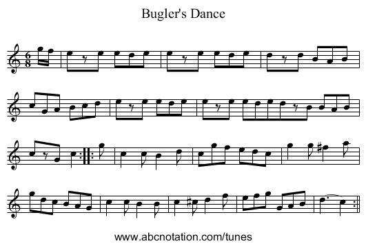 Bugler's Dance - staff notation