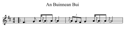 Buinnean Bui, An  - staff notation