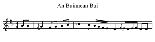 Buinnean Bui, An  - staff notation